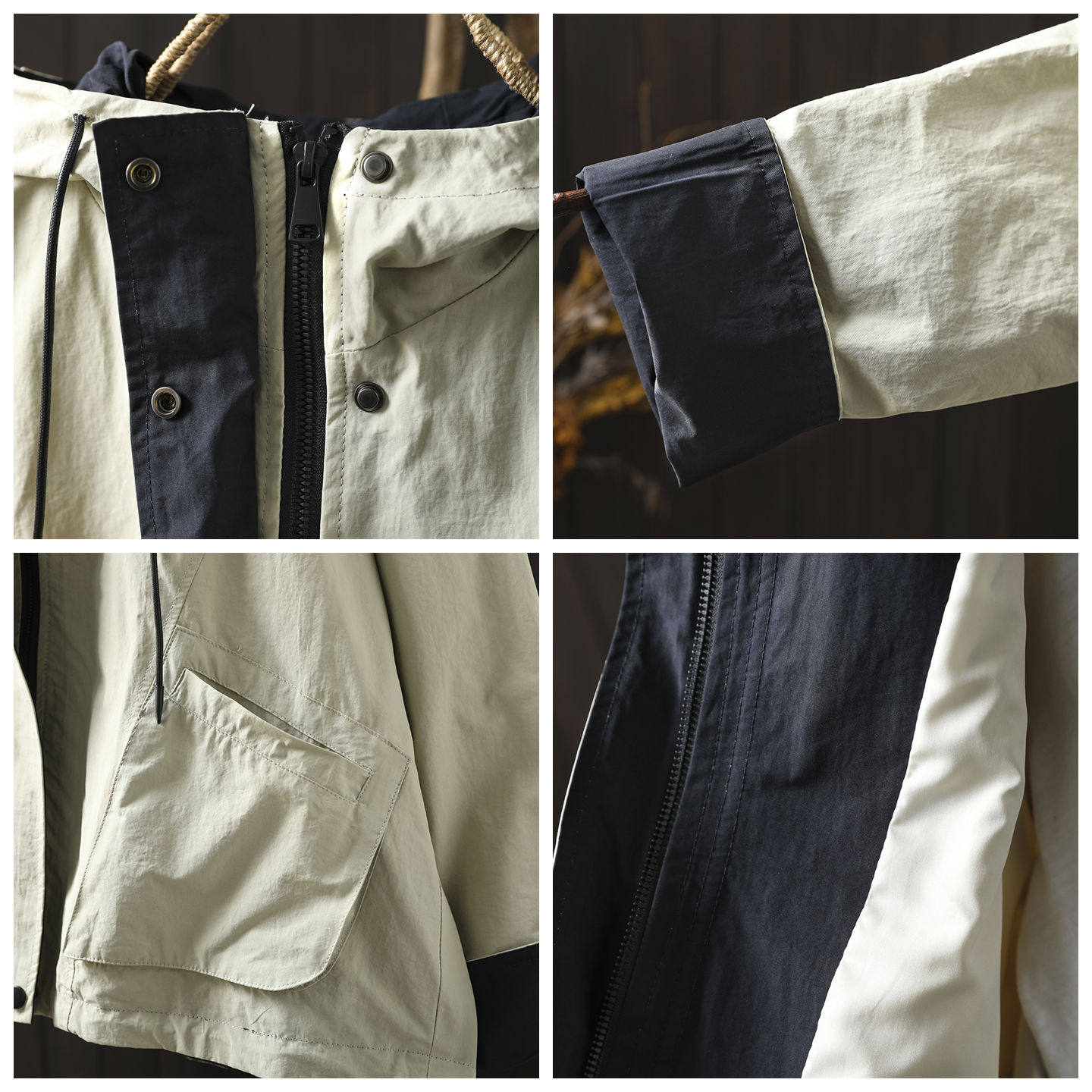 外套女春季2026新款连帽洋气宽松工装休闲风慵懒设计感长袖短风衣,淘宝优惠券,粉丝福利购,淘宝优惠卷