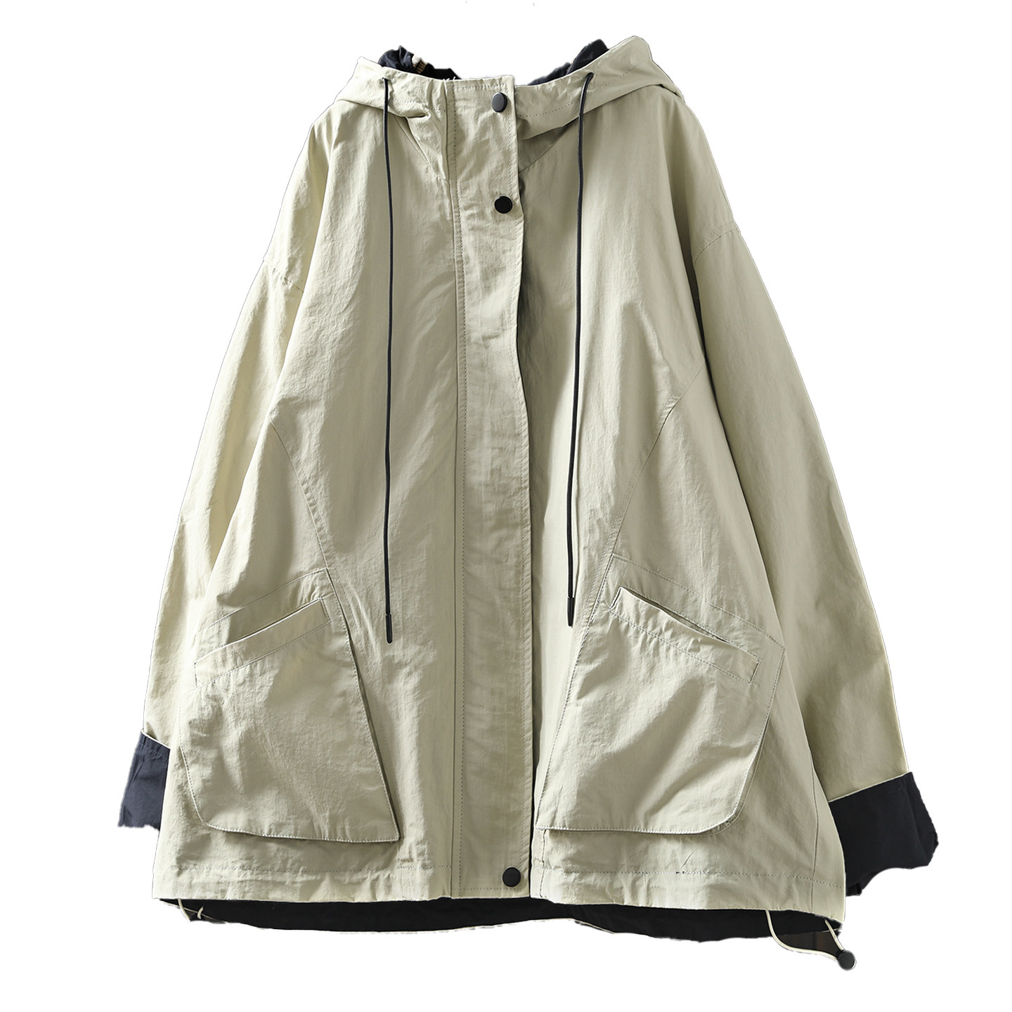 外套女春季2026新款连帽洋气宽松工装休闲风慵懒设计感长袖短风衣,淘宝优惠券,粉丝福利购,淘宝优惠卷