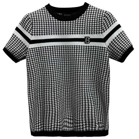 短袖毛衣男秋冬新款字母印花半袖针织衫圆领内搭打底衫毛线上衣潮