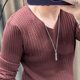V-neck long-sleeved sweater men's new autumn and winter style