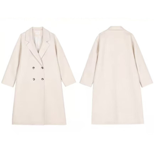 Lazy style over the knee and cotton wool coat make you look thin