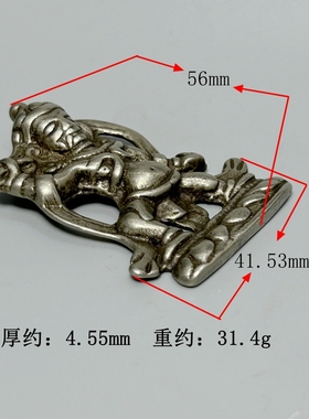 仿天铁托甲金刚手项链挂件吊坠白铜做旧藏式文化佛牌挂饰diy配饰