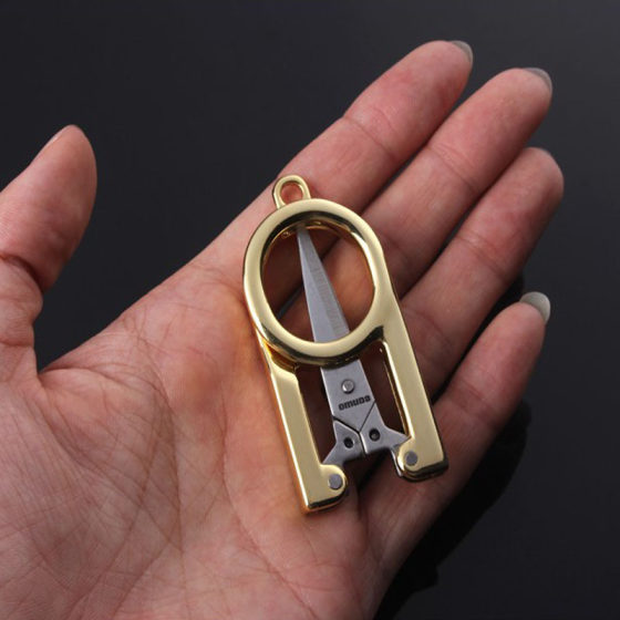 Authentic Omeida stainless steel folding travel household student handmade small scissors portable sharp fishing scissors