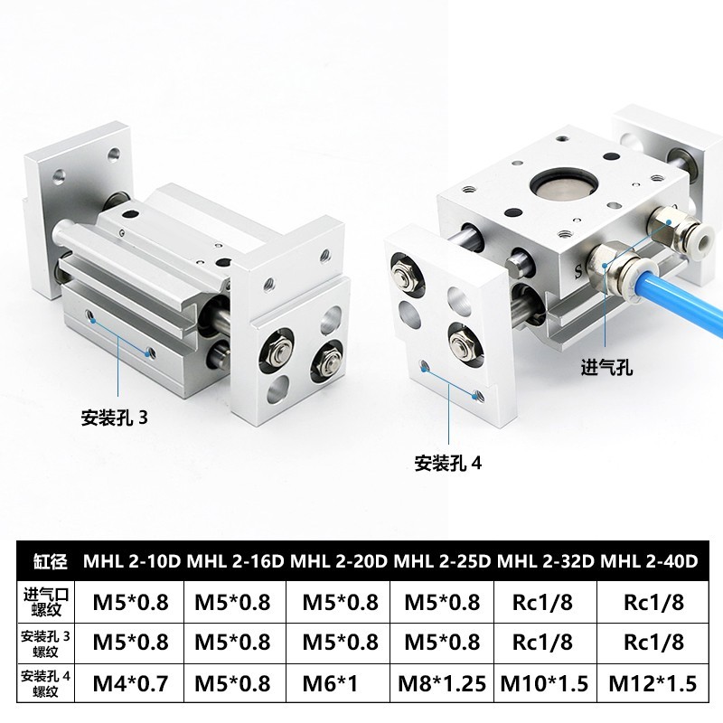 SMC原装MHL2-10D 16D 20D 25D 32D 40DZ D1Z D2Z开闭型手指气缸 - 图0