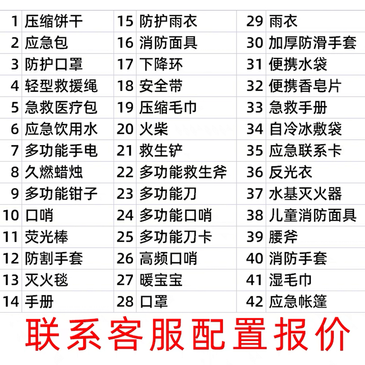 企业单位定制！人防战备应急包防护救援包急救包全套国家消防家庭