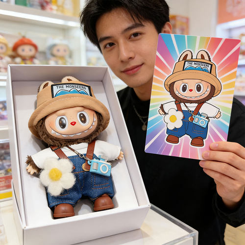 17cm一二三代拉布布娃衣小春野春装玩偶公仔衣服背带裤坐坐派对 - 图0