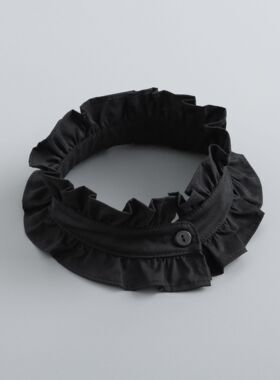 温柔荷叶边小单领宫廷百褶