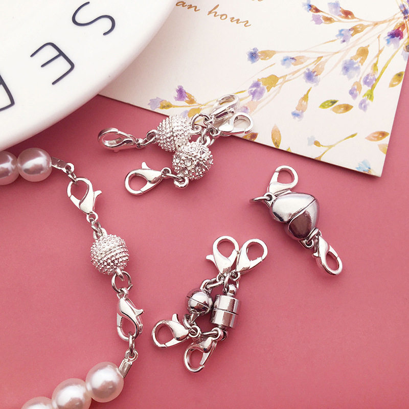 金色圆柱磁铁扣圆球磁扣手链头龙虾扣diy首饰磁性扣耳饰品,淘宝优惠券,粉丝福利购,淘宝优惠卷