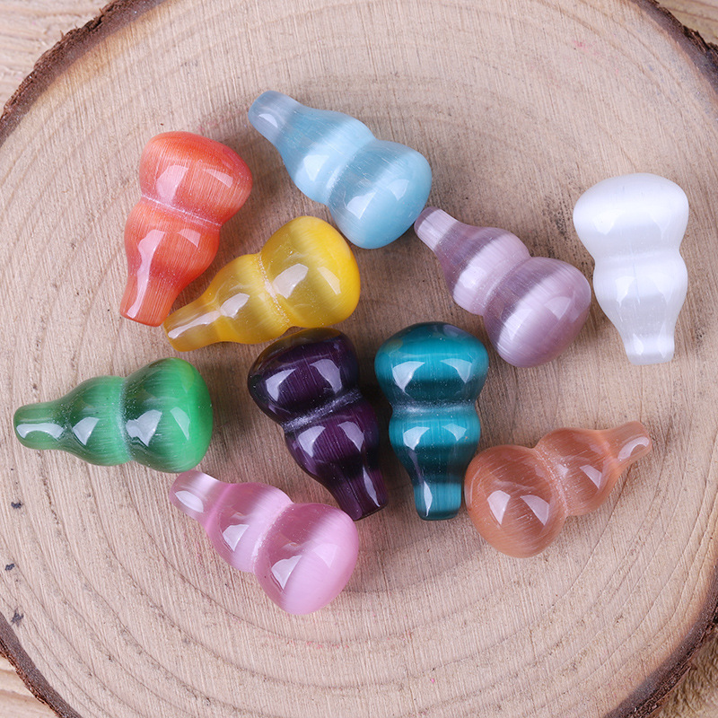 猫眼石葫芦挂件彩色立体葫芦吊坠无孔葫芦吊坠葫芦散珠坠子 - 图2