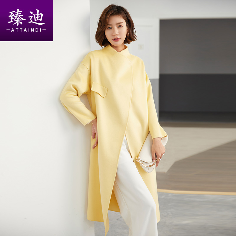 加厚纯羊毛呢双面2021秋新款呢大衣 attaindi臻迪毛呢外套