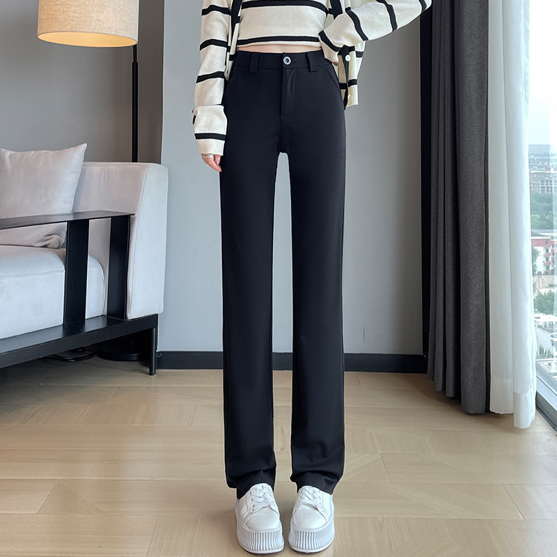 梦舒雅女裤官方旗舰店2024秋冬新款高腰显瘦直筒黑色休闲工装裤女,淘宝优惠券,粉丝福利购,淘宝优惠卷