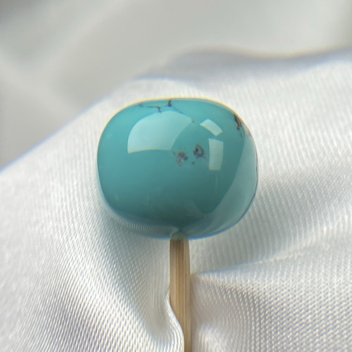 绿松石散珠湖北天然原矿瓷釉级绿松石老型墩子13.5mm重3.4g - 图0