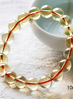 巴西天然柠檬黄水晶黄晶黄色手链