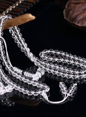 天然白水晶项链简约女