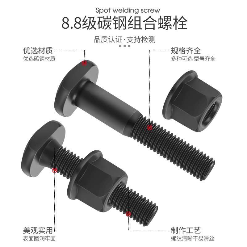 8.8级t形螺丝组合套装高强度T型槽螺钉压板螺栓T型螺杆法母M6-M36-图2