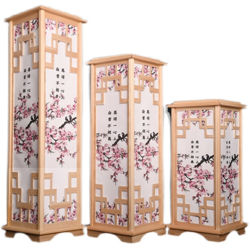 新款中式婚庆宫灯路引原木梅花方柱婚礼舞台T台现场布置道具摆件1,淘宝优惠券,粉丝福利购,淘宝优惠卷