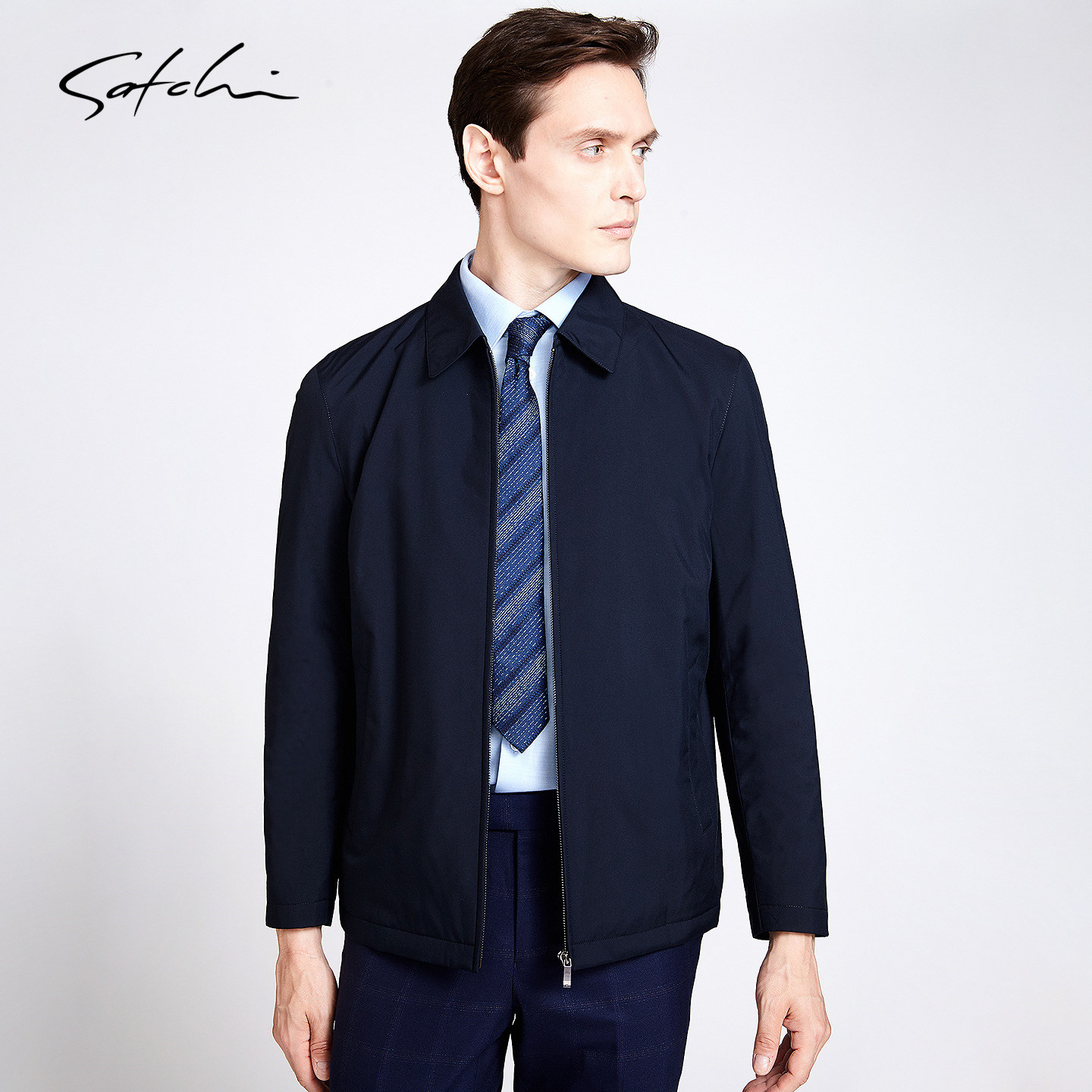 [含山羊绒]SATCHI沙驰男装男士行政夹克冬季新款商务通勤棉服外套,淘宝优惠券,粉丝福利购,淘宝优惠卷