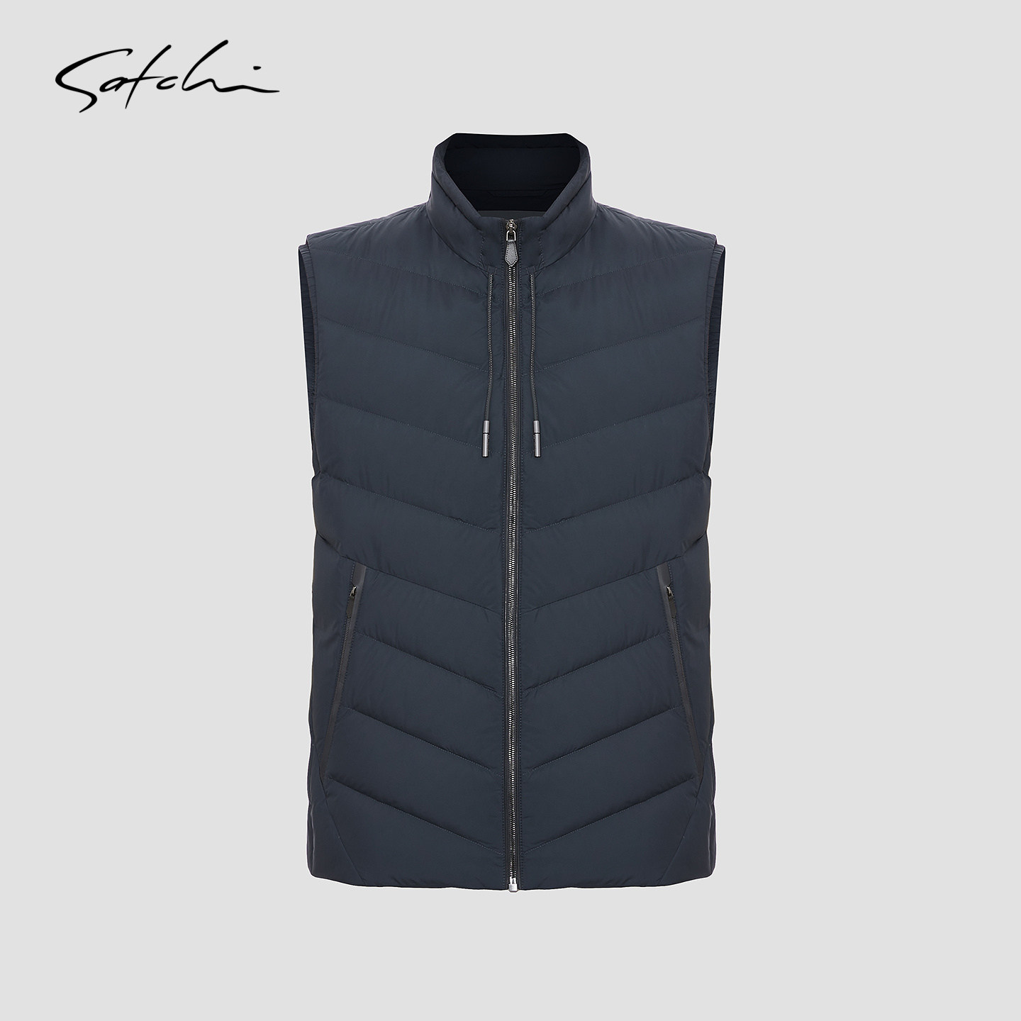 [85白鹅绒]SATCHI沙驰男装男士羽绒背心冬季新款商务休闲立领马甲,淘宝优惠券,粉丝福利购,淘宝优惠卷