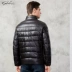 Satchi / Shachi Men Casual Business Sheep Sheep Down Jacket White Goose Down Men Thời trang đứng Cổ áo Da - Quần áo lông thú