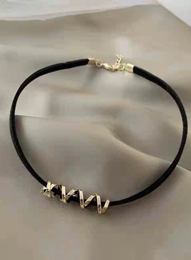 XYDZ 日韩气质黑色短款项链项圈ins简约网红脖颈带颈链高级感配饰