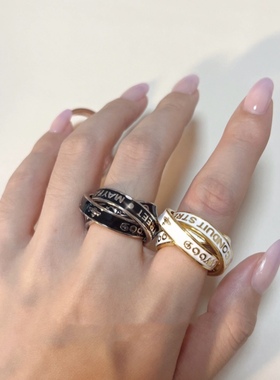 XYDZ绝美尖货渐变指环西太后Vivienne玫金粉色三圈珐琅薇薇安戒指