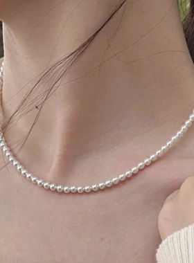 施家珍珠项链女高级轻奢锁骨链