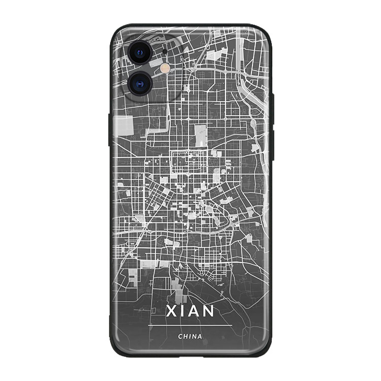西安城市地图适用华为Mate40小米11红米Note10苹果12ProMAX手机壳