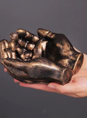 创意树脂工艺品摆件神之手轻奢潮流客厅高级感烟缸办公时尚家用批