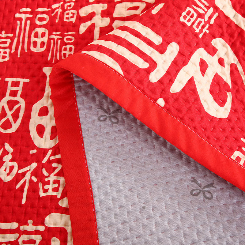 大红色百福床单三件套夹棉本命年新年新款百子福字床盖双人榻榻米,淘宝优惠券,粉丝福利购,淘宝优惠卷