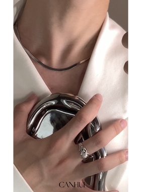 钛钢蛇骨项链男女小众简约百搭