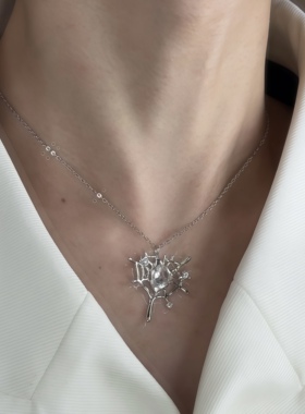 白月光蜘蛛项链男女小众设计