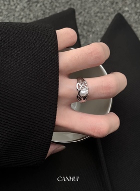 男女珍珠树枝戒指小众设计轻奢