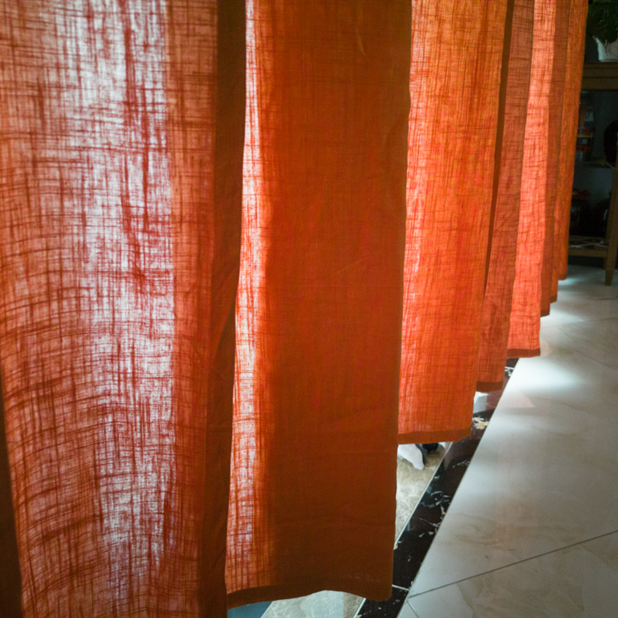 【火晶】点睛专业定制做 美式乡村复古 橘黄色纯色棉麻亚麻窗帘纱,淘宝优惠券,粉丝福利购,淘宝优惠卷