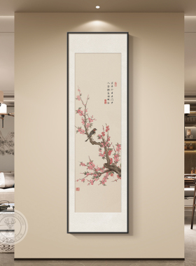 荷花图入户玄关装饰走廊茶室民宿