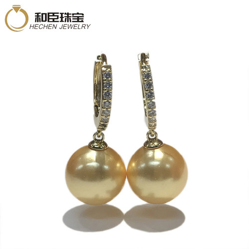 925纯银镶钻耳圈天然淡水珍珠粉耳环耳钉耳饰 时尚耳坠送妈妈 - 图3