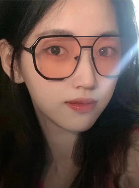 GM大脸显瘦双梁眼镜框浅色墨镜