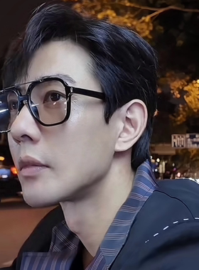 薛之谦宋佳同款黑框浅茶色墨镜男高级感痞帅大框大脸太阳眼镜女潮