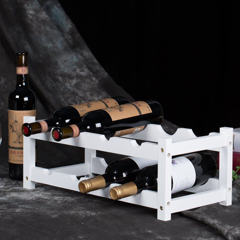 红酒架摆件实木家用葡萄酒架子小型现代简约吧台多层酒柜红酒格子-图0