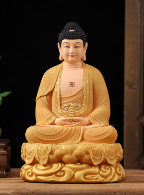 释迦牟尼佛像药师佛释迦摩尼佛像家用供奉三宝佛佛堂摆件如来佛祖
