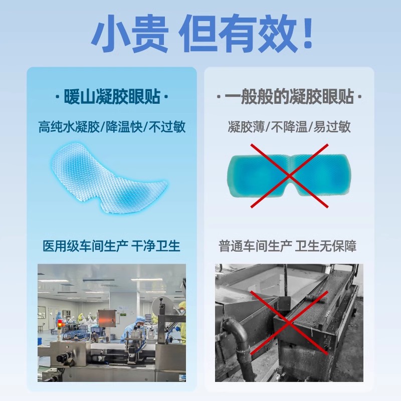 暖山冰敷眼罩降眼压冷敷贴冰凉眼罩缓解眼疲劳冰敷眼贴护眼睛罩女 - 图1