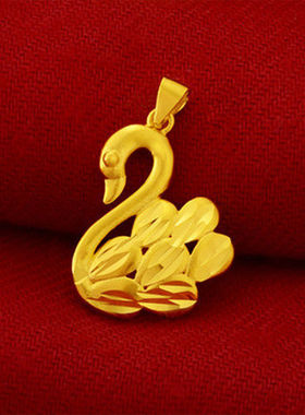 越南沙金吊坠非久不掉色项链女2023年新品古法黄铜镀金饰结婚饰品