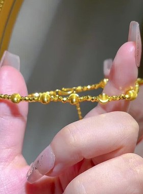 黄金色猫眼蹦迪珠手链小众原创设计轻奢ins时尚精致百搭送女友