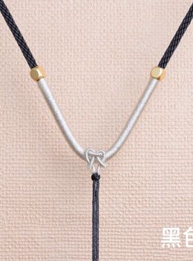 手工编织吊坠挂绳玉佩黄金翡翠玉坠项链红绳平安扣男女黑挂件绳子
