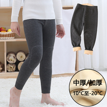 Boy Gvet Warm Pants Children Autumn Pants Inside Cotton Wool Pants Thickened Cotton Pants Autumn Winter Baby Kneecap Underpants