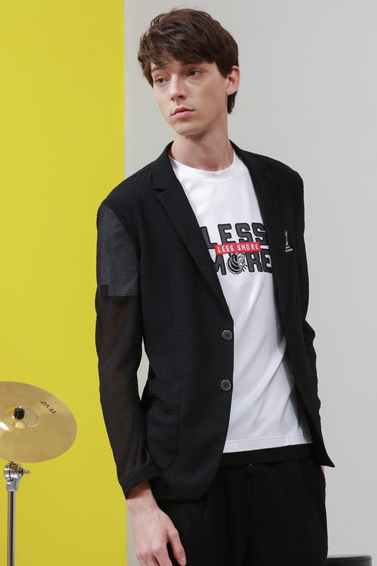 2023夏 利牌19CKF311SA 男薄款时尚便服商务休闲黑色单西西服外套 - 图2