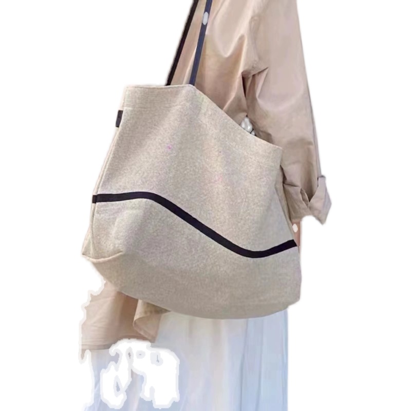 夏季棉麻单间包大容量手拎袋小众百搭休闲托特包时尚通勤购物袋女-图3