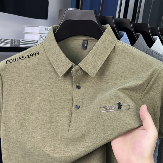 稻草人男士短袖T恤2025新款翻领polo衫男装夏季休闲上衣