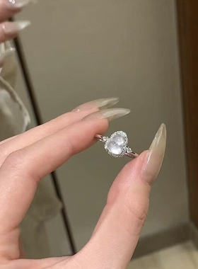 s925银天然水沫玉葫芦戒指小清新简约百搭小众百搭高级感