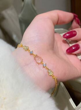 s925银天然水沫玉葫芦手链小众气质百搭小清新高级