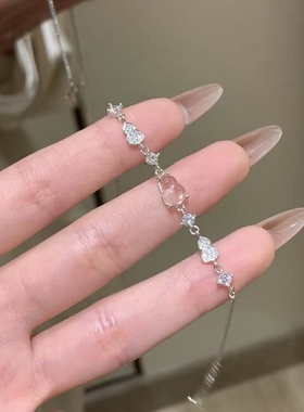 s925银天然水沫玉葫芦手链小众小清新高级感百搭气质